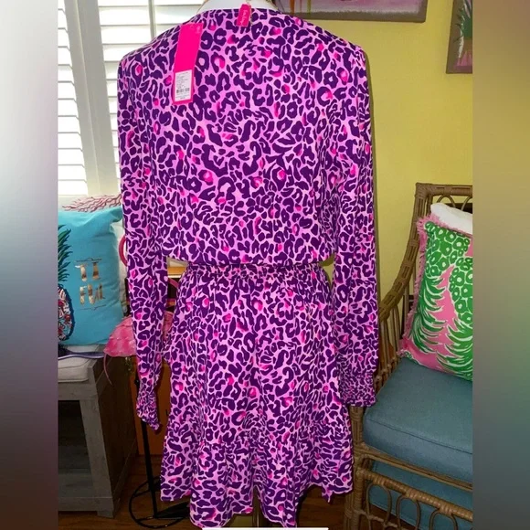 Lilly Pulitzer NWT Cristiana Dress Purple Berry My Favorite Spot $228 Size 8 - Picture 7 of 11